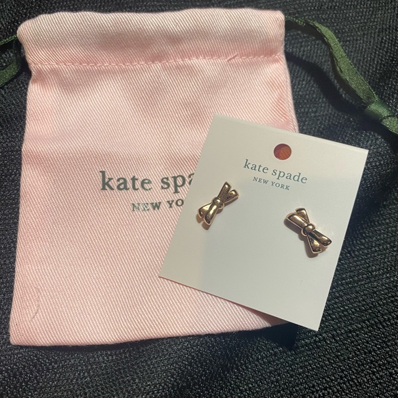 kate spade Jewelry - Kate Spade Rose Gold Bow Earrings
